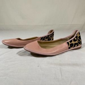 Diane von Furstenberg 9 1/2 Womens Ballet Flats Pink Leopard Leather